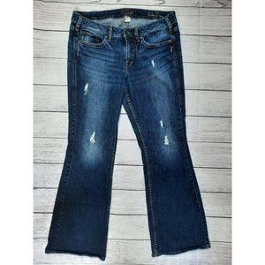 M2 Silver Eden Flare Dark Wash Jeans 14 34x31